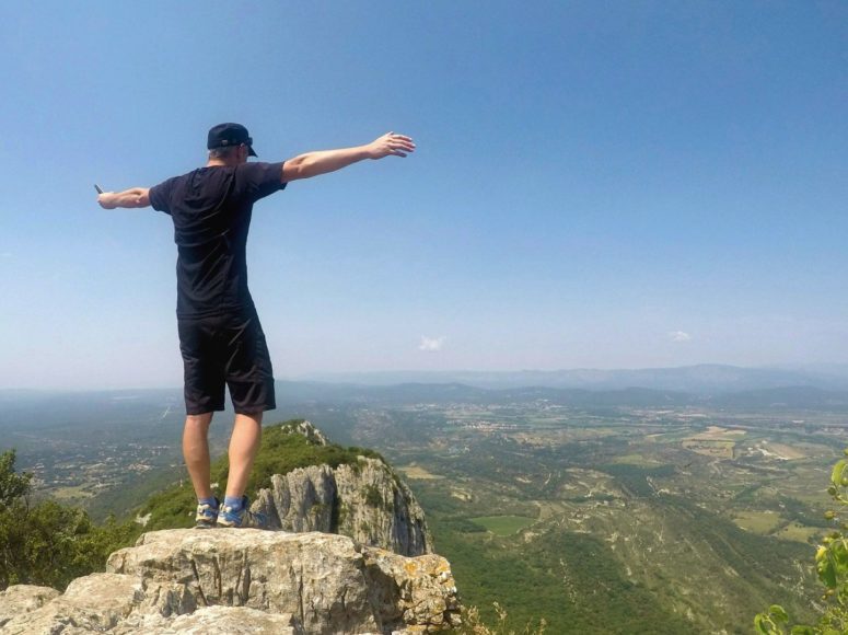 at he peak of the Pic Saint Loup